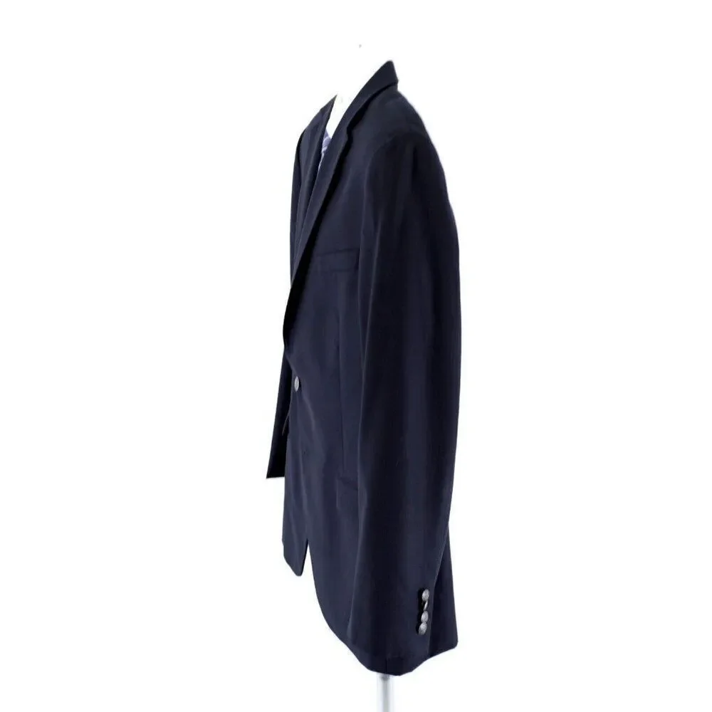 Hart Schaffner Marx Blue Thick Wool 2 Silver Button Blazer 44L‎ / Slim 46L